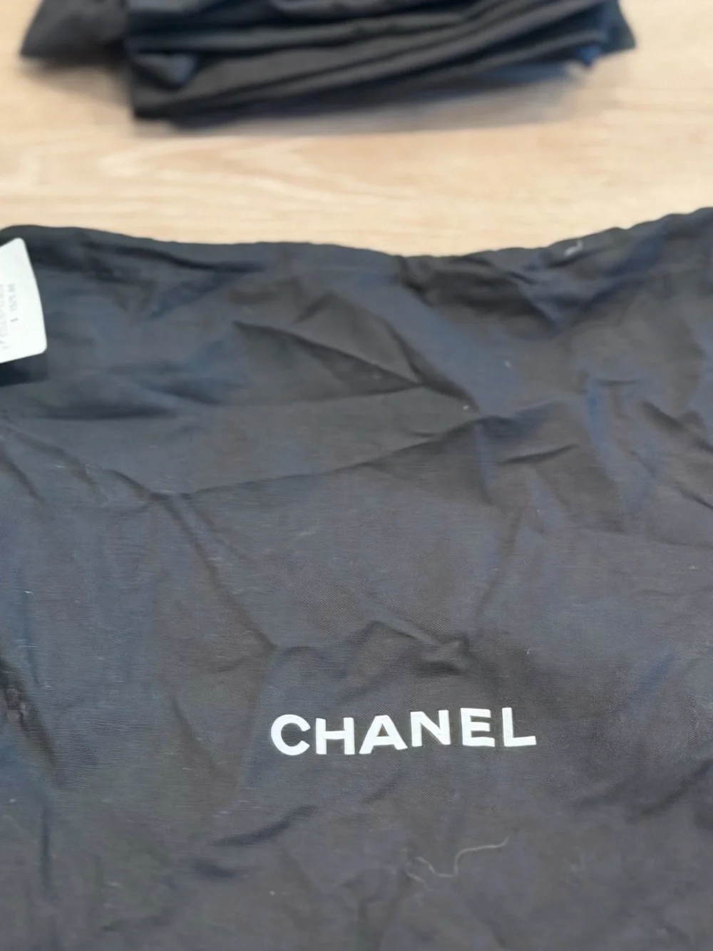 Chanel dusts shoes and hand bags all black bulks assorted sizes 33 total most of